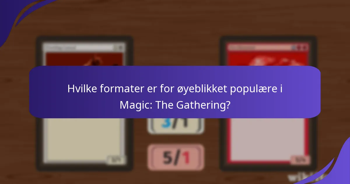 Hvilke formater er for øyeblikket populære i Magic: The Gathering?