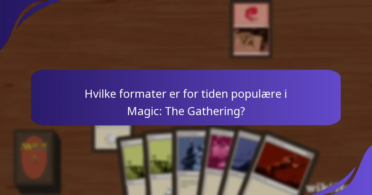 Hvilke formater er for tiden populære i Magic: The Gathering?