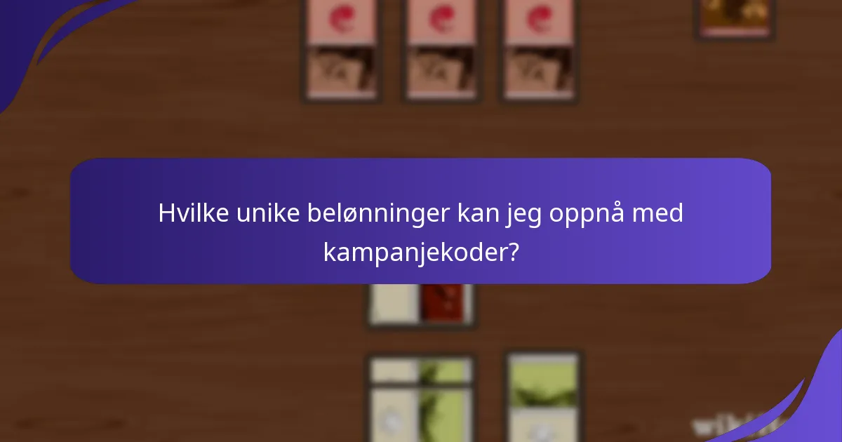 Hvilke unike belønninger kan jeg oppnå med kampanjekoder?