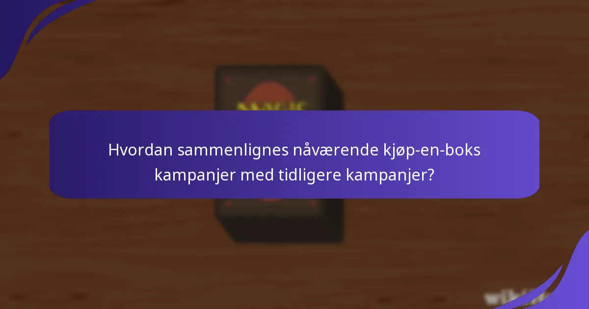 Hvordan sammenlignes nåværende kjøp-en-boks kampanjer med tidligere kampanjer?